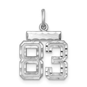Sterling Silver, Varsity Collection, Small D/C Pendant, Number 83